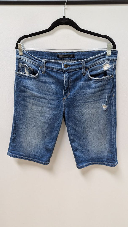 Joe's Medium Wash Distressed Denim Bermuda Shorts
