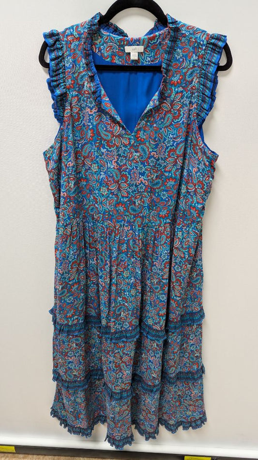 J.Jill Blue Paisley Sleeveless Maxi Dress