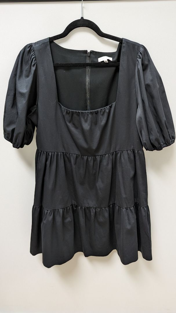 Gianni Bini Black Ruffled Peasant Mini Dres