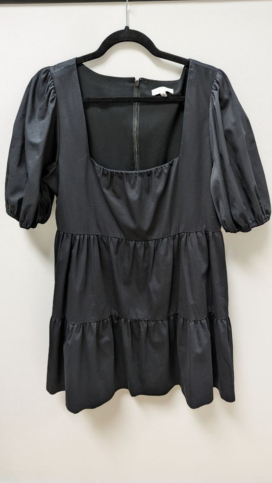 Gianni Bini Black Ruffled Peasant Mini Dres
