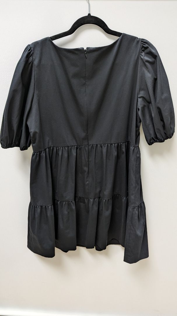 Gianni Bini Black Ruffled Peasant Mini Dres