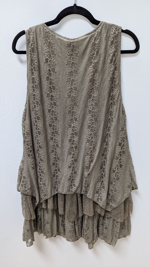 Pretty Angel Brown Lace Sleeveless Dress