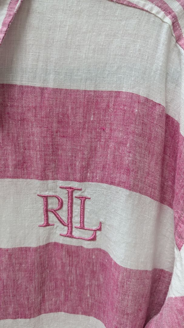Lauren Ralph Lauren Pink/White Striped Blouse