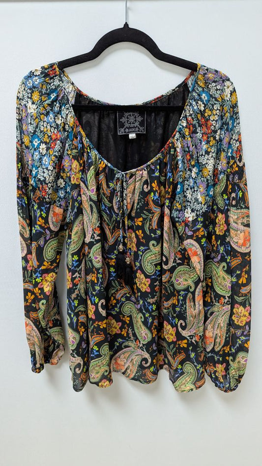 Johnny Was Multicolor Paisley Adele Blouse