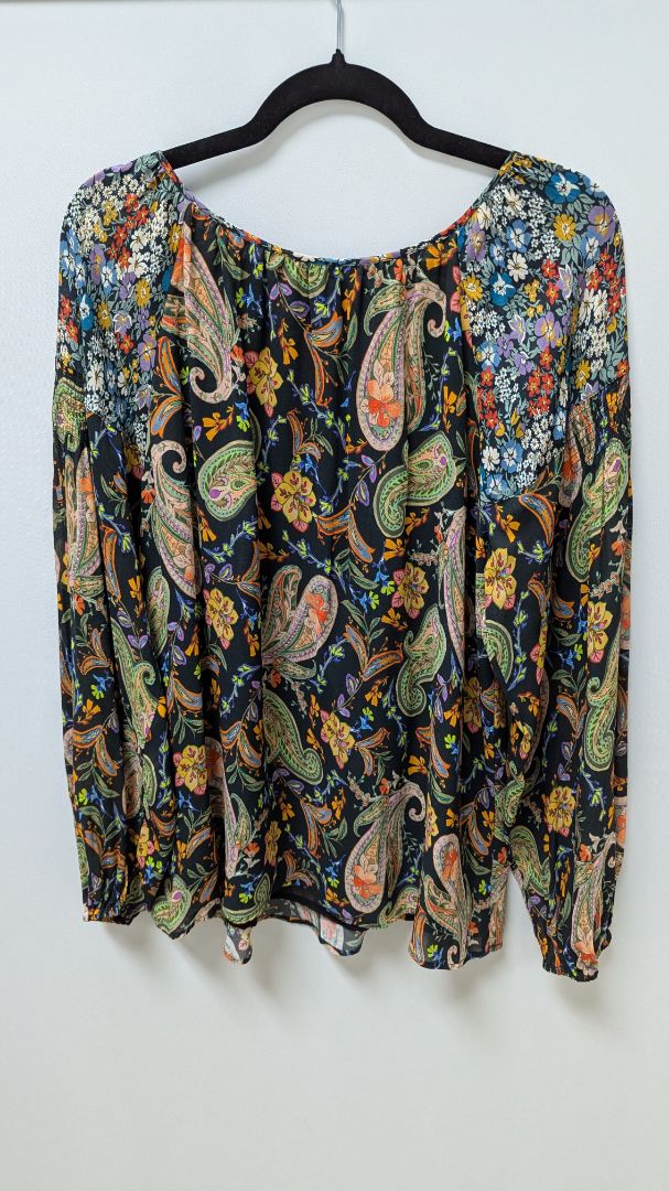 Johnny Was Multicolor Paisley Adele Blouse