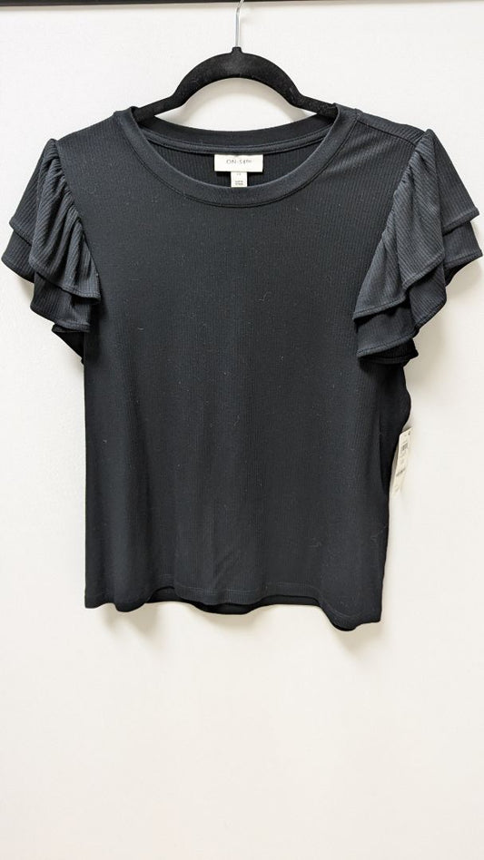 ON 34TH Deep Black Resort Ruffle Sleeve Tee