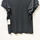 ON 34TH Deep Black Resort Ruffle Sleeve Tee