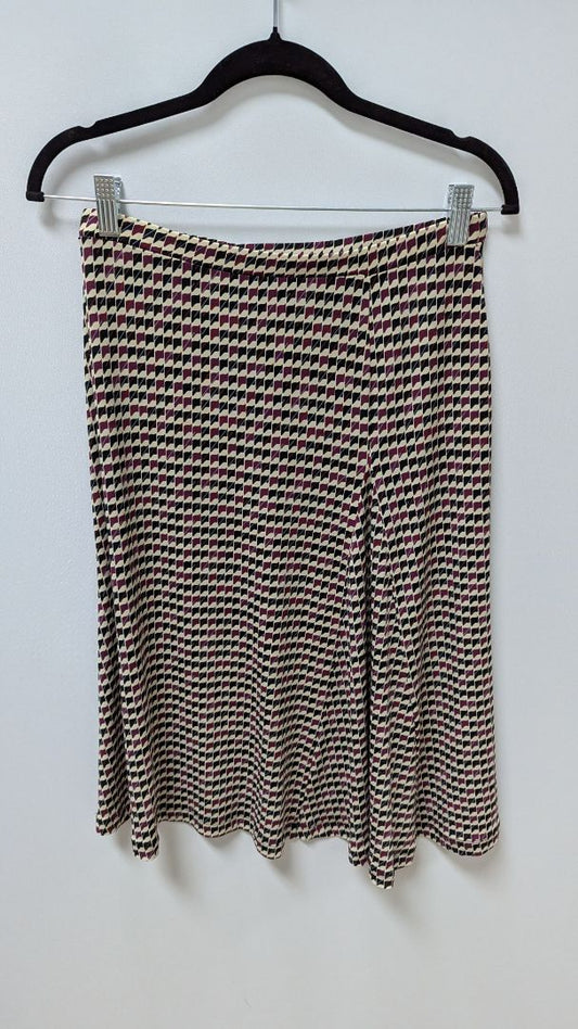 IDEOLOGY Maroon/Black Printed Knit Flared Skirt
