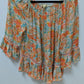 Democracy Orange Floral Peasant Blouse