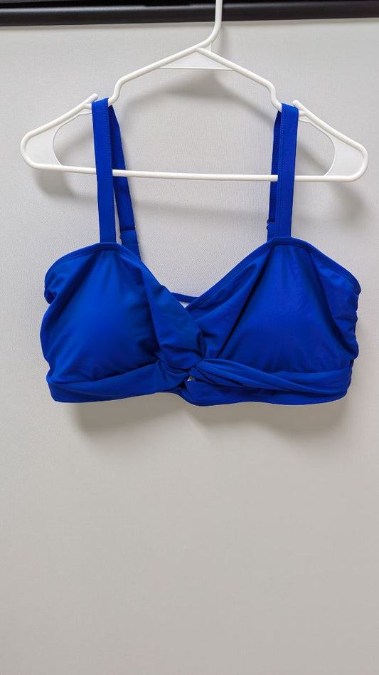 Deep Blue Twisted Swim Top