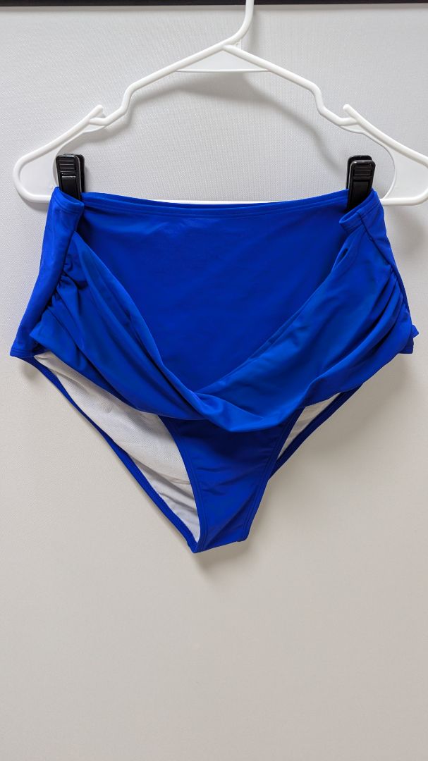 Deep Blue Twist High-Waisted Swimwear Bottom