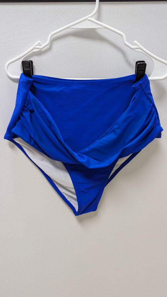 Deep Blue Twist High-Waisted Swimwear Bottom