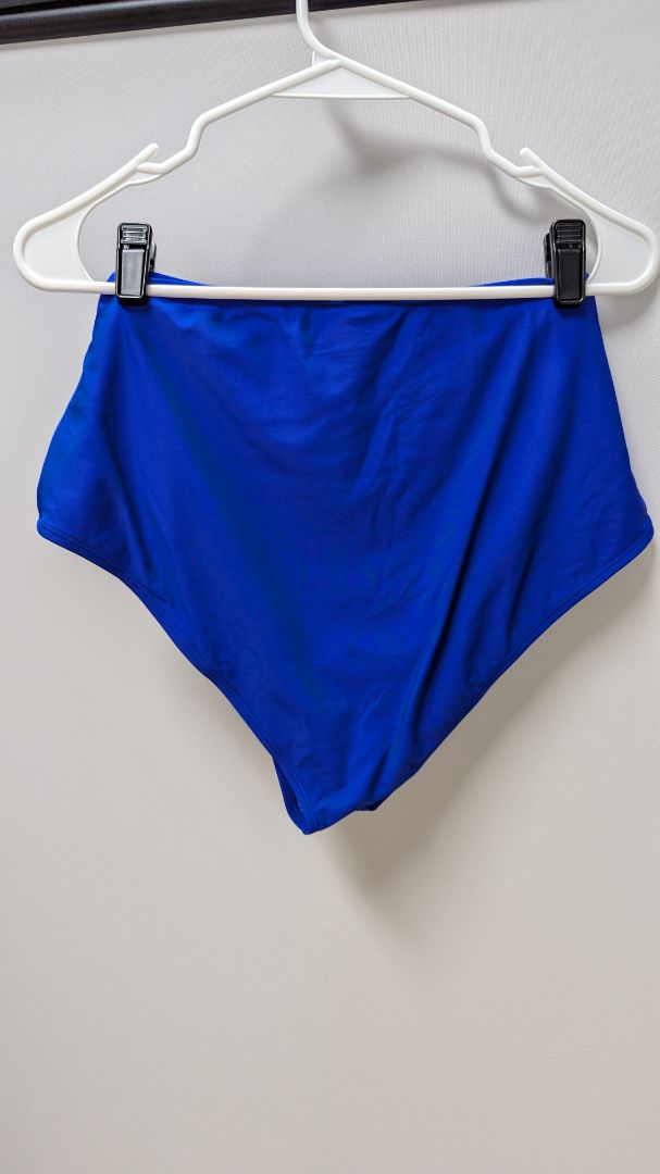 Deep Blue Twist High-Waisted Swimwear Bottom