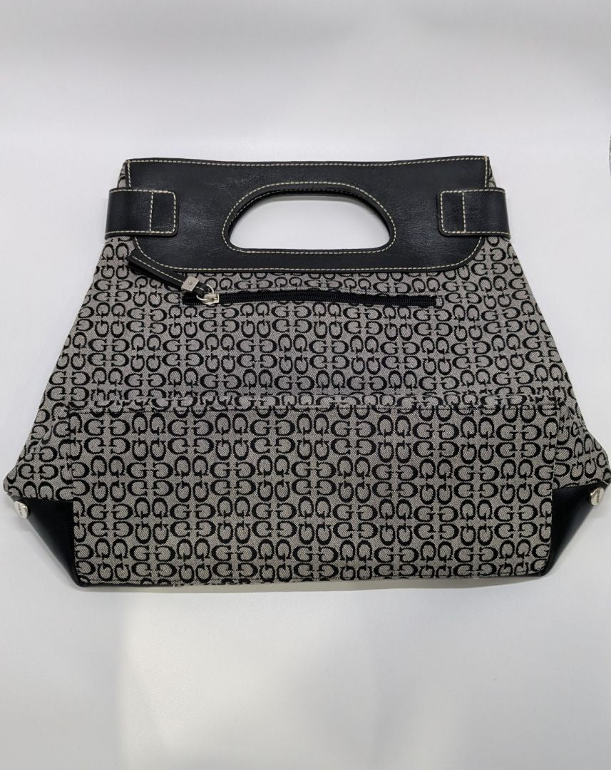 Guess Black Logo Zippered Tote Bag Purse