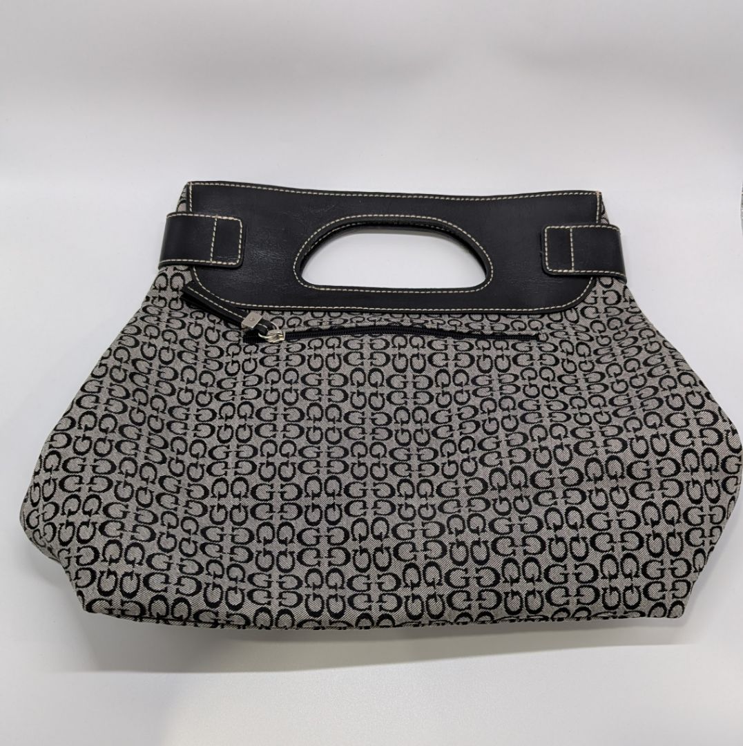 Guess Black Logo Zippered Tote Bag Purse