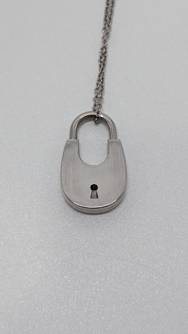 Michael Kors Silver Padlock Pendant Necklace