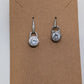 Michael Kors Silver Crystal Logo Dangle Earrings