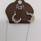 Rain Silver/Tan Moon Earrings & Necklace Set