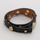 Tory Burch Black Double-Wrap Logo Stud Bracelet