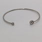 Michael Kors Silver/White Crystal Open Bangle Bracelet