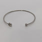 Michael Kors Silver/White Crystal Open Bangle Bracelet