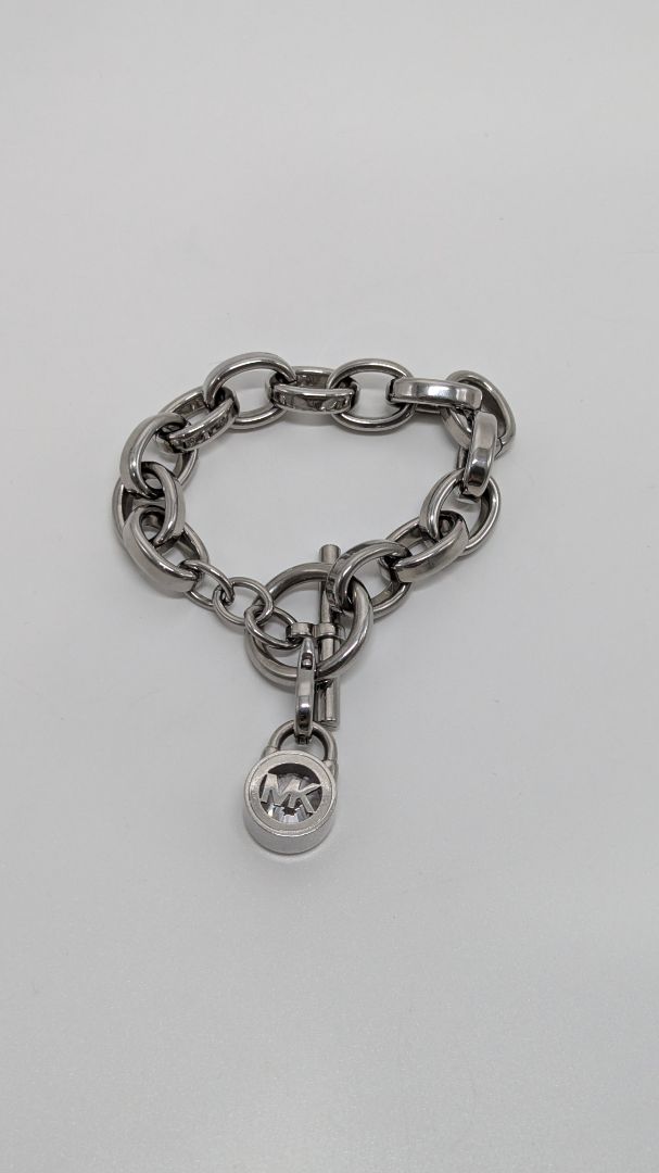 Michael Kors Silver/White Crystal Chain Bracelet