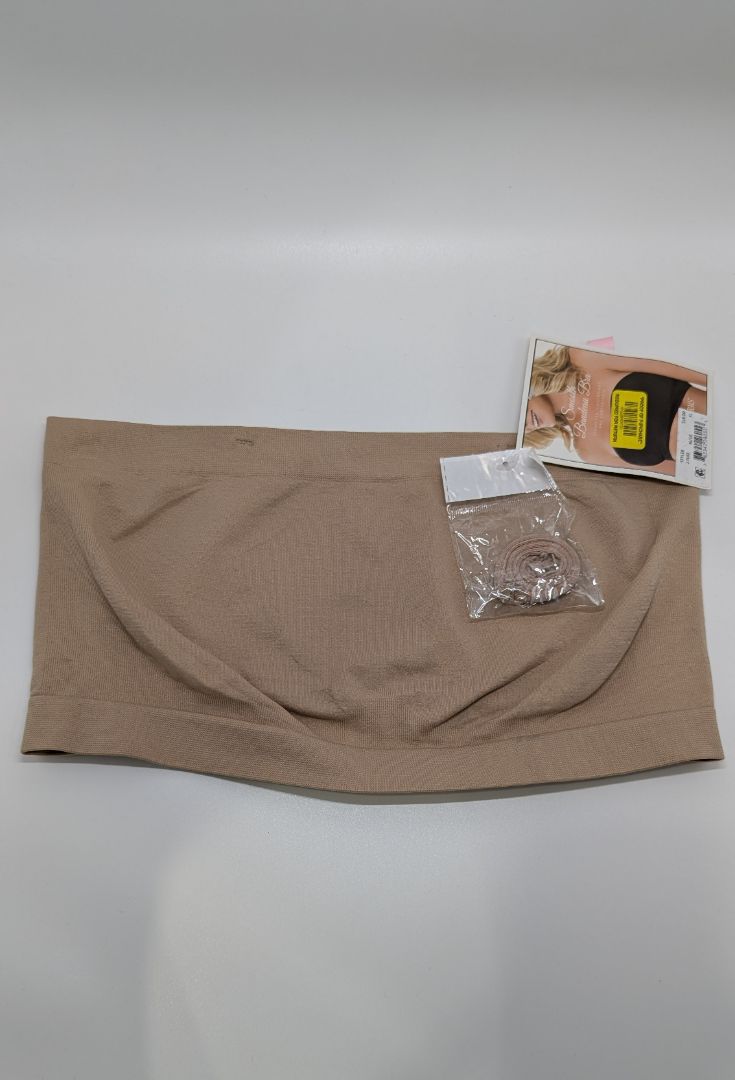 Beige Smooth Bandeau Bra with Convertible Straps
