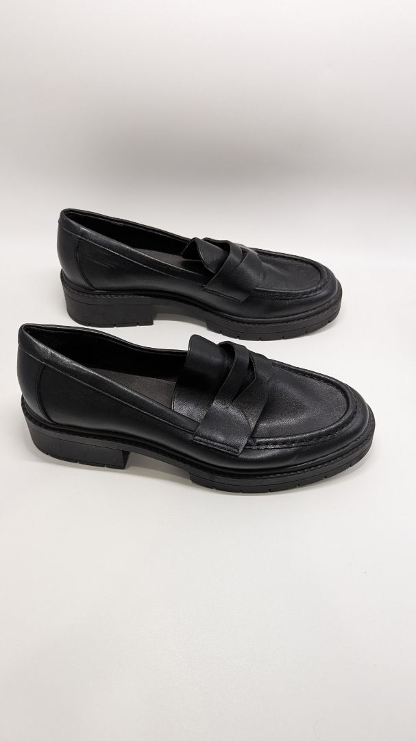 Anne Klein Black PU Leather Akutopia Loafers