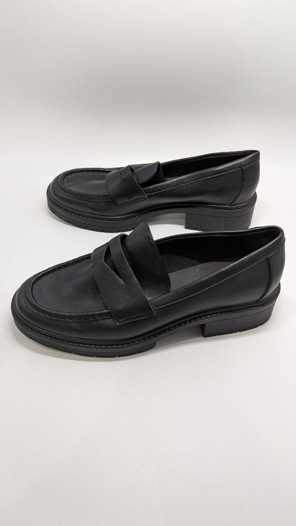 Anne Klein Black PU Leather Akutopia Loafers
