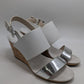 Calvin Klein Silver/White Bibbi Mirror Wedges