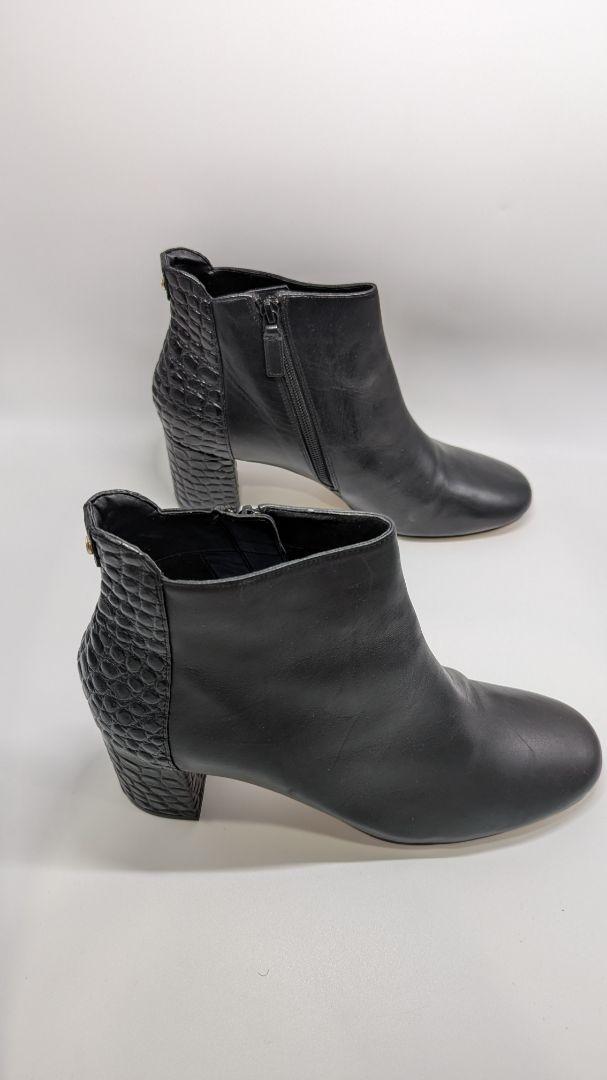 Cole Haan Black Crocodile Nella Bootie