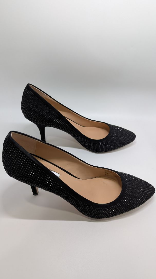 INC Black Zitah Rhinestone Studded Heels