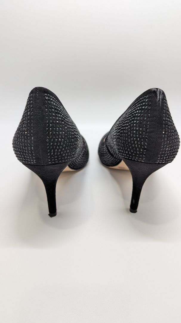 INC Black Zitah Rhinestone Studded Heels