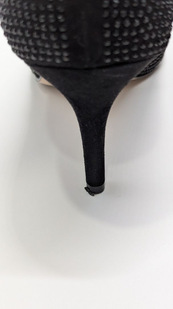INC Black Zitah Rhinestone Studded Heels