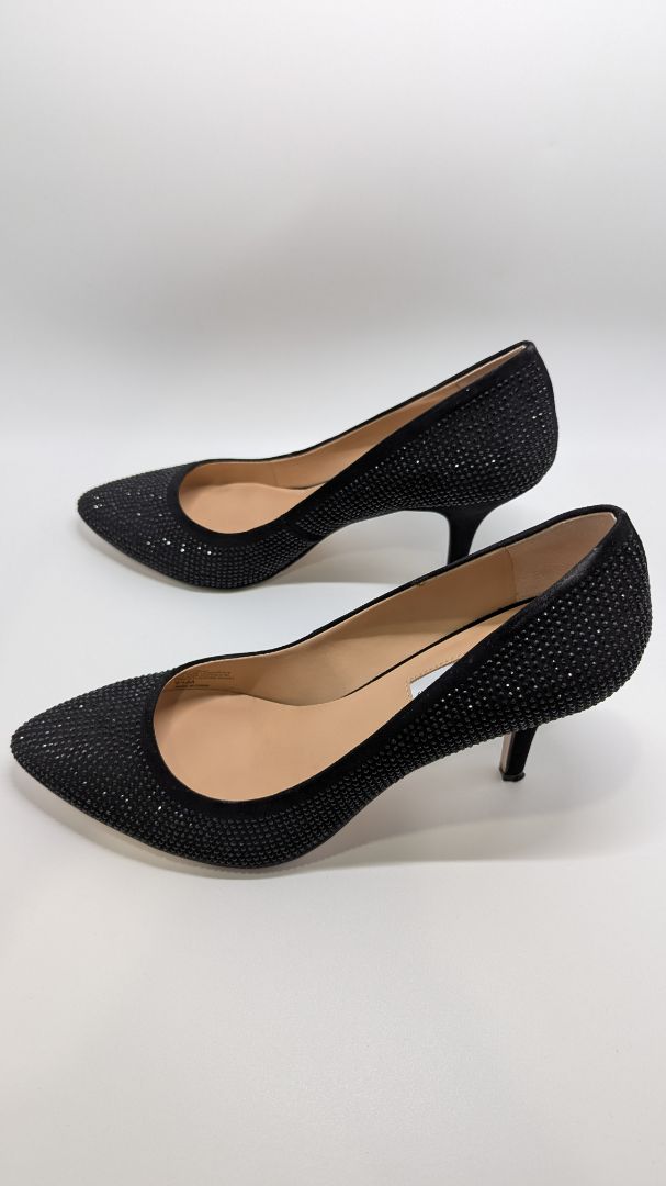 INC Black Zitah Rhinestone Studded Heels