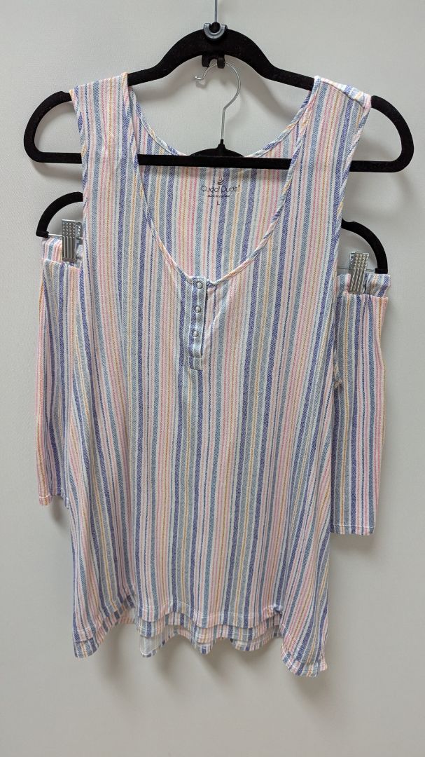 Cuddl Duds Pink/Blue Striped Sleepwear Set