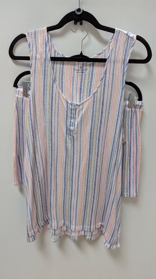 Cuddl Duds Pink/Blue Striped Sleepwear Set
