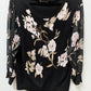 INC Black/Pink Floral Sheer-Sleeve Sweater