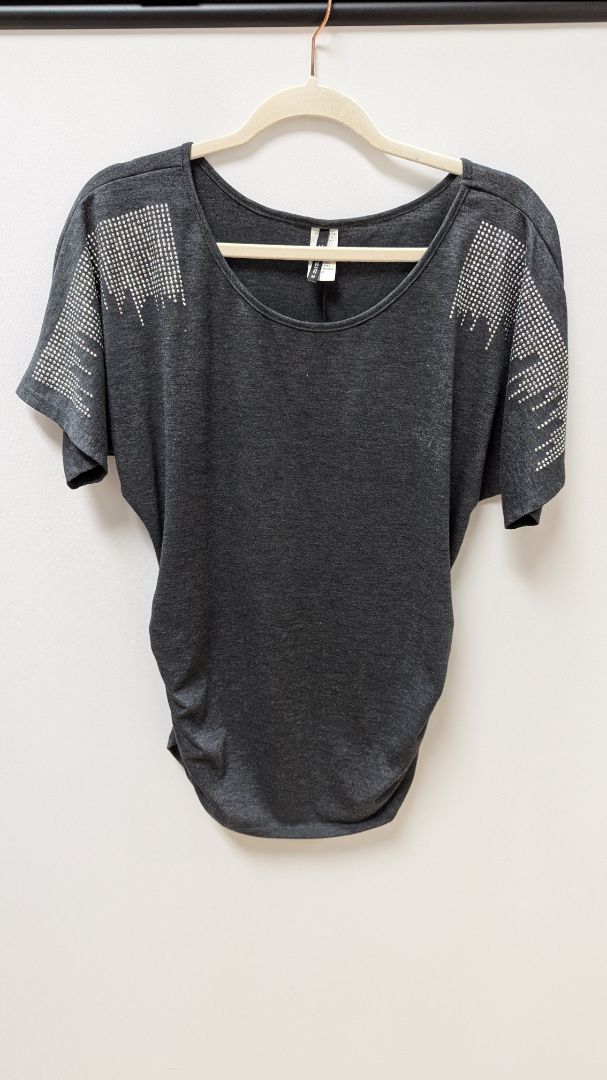 Espresso Dark Grey Embellished Tee