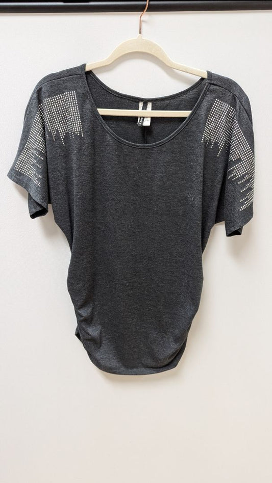 Espresso Dark Grey Embellished Tee