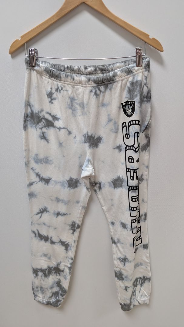 Junk Food Grey/White Tie-Dye "Raiders" Sweatpants