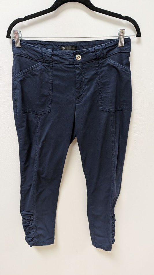 INC Navy Ruched-Hem Capri Casual Pants