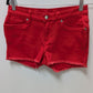 VENUS Red Distressed Denim Shorts