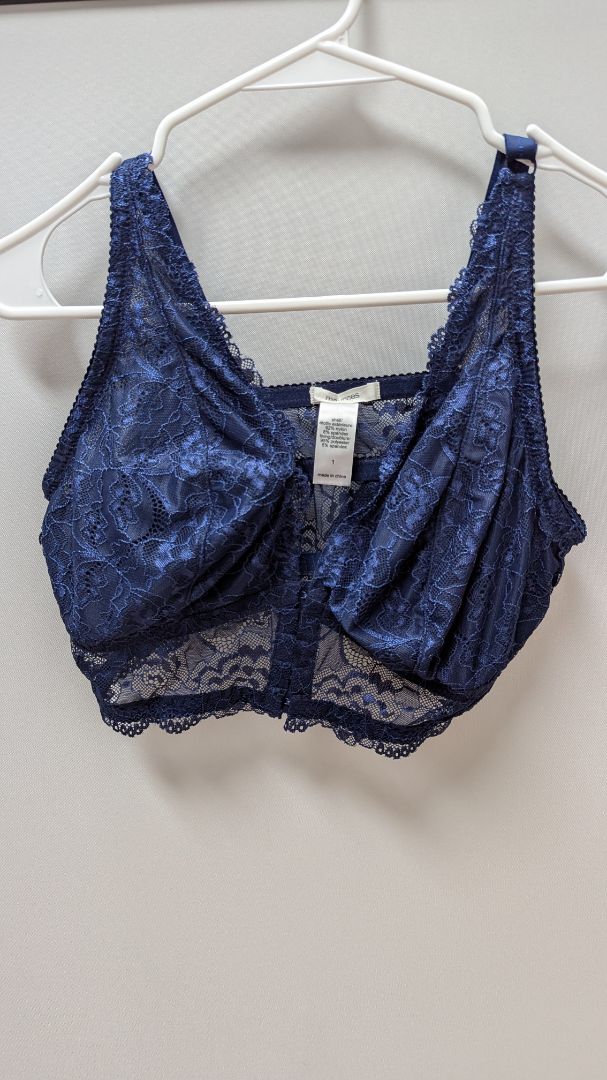 Maurices Dark Blue Lace Front-Hook Bra