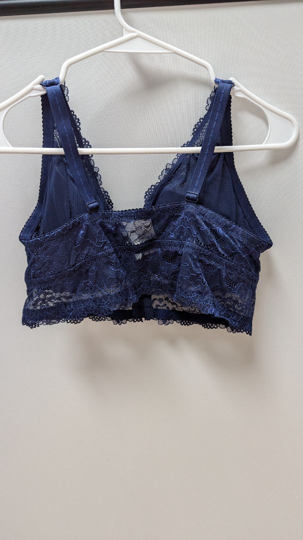 Maurices Dark Blue Lace Front-Hook Bra