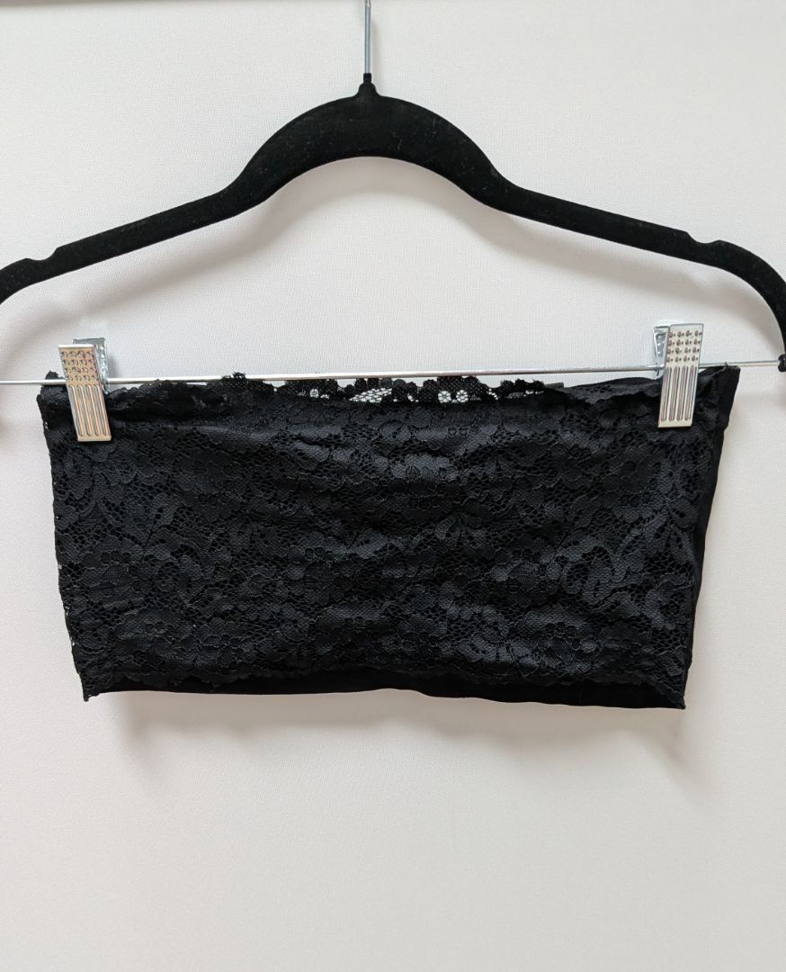 Marilyn Monroe Black Lace-Back Bandeau Bra
