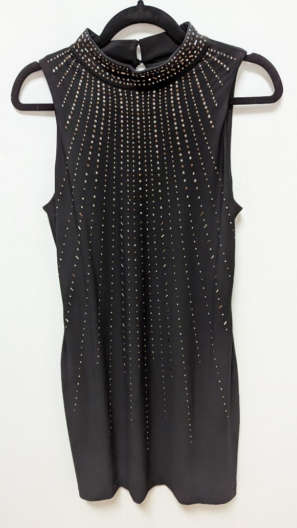 White House Black Market Black Embellished Sleeveless Dress