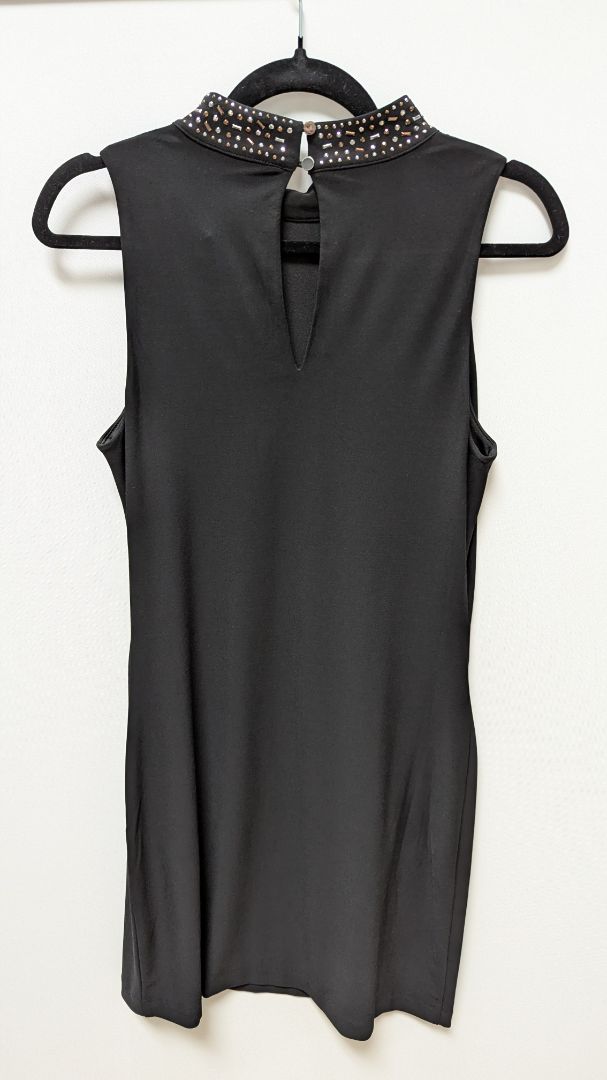 White House Black Market Black Embellished Sleeveless Dress