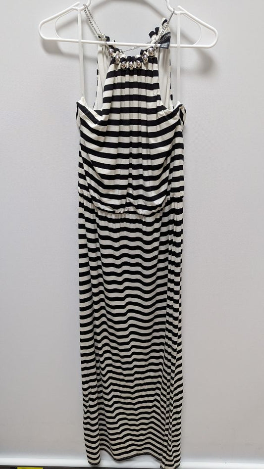 White House Black Market Black/White Striped Maxi Dress