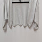 White House Black Market Silver Metallic Cropped Cardigan